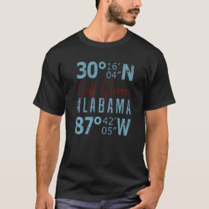 T-shirt I Love Gulf Shores Alabama Gps Coordonnées