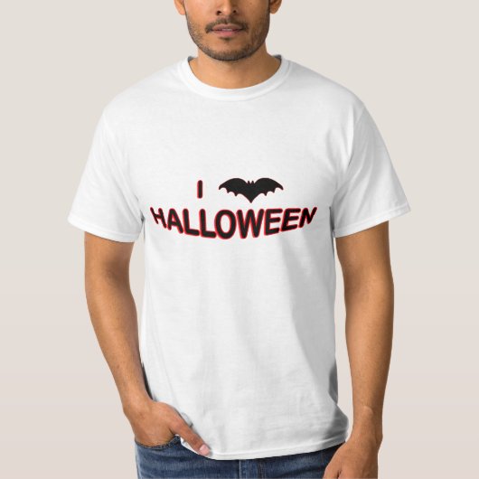 T-shirt I Love Halloween (BAT) (Devant)