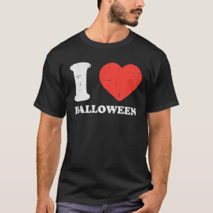 T-shirt I Love Halloween Coeur mignon Halloween Hommes Fem