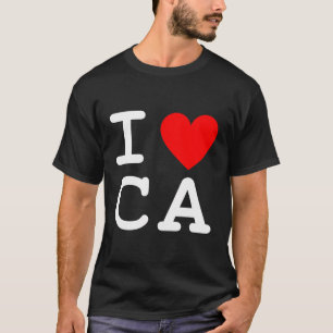 T-shirt I Love Heart California Usa State Ca Souvenir Cade