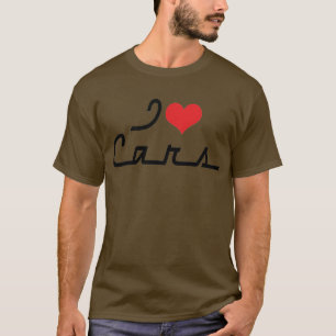 T-shirt I Love Heart Cars - Classic Car Lover