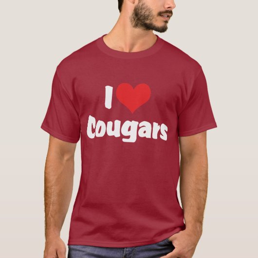 T-shirt I Love Heart Cougars (Devant)