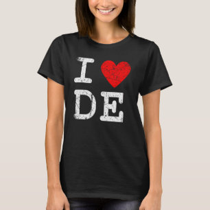 T-shirt I Love Heart Delaware USA State DE Souvenir Don D
