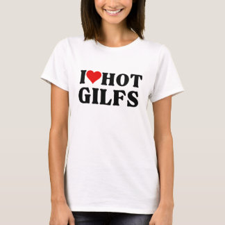 T-shirt I Love Heart Hot GILFs Sexy Grandmères