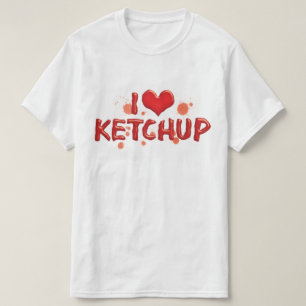 T-shirt I Love Heart Ketchup - Catsup Lover