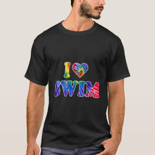 T-shirt I Love Heart Swim Tie Dye