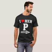 T-shirt I Love Her Ity Funny Valentine's Day Couple Matchi (Devant entier)