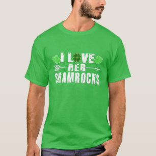 T-shirt I Love Her Shamrocks St Patrick's Day Couples Gift