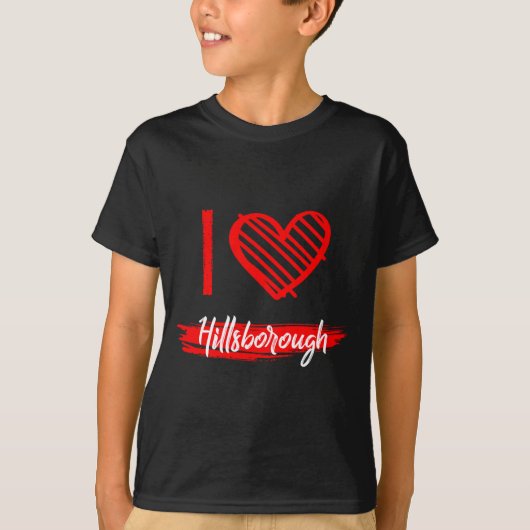 T-shirt I Love Hillsborough I Heart Hillsborough  (Devant)