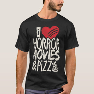 T-shirt I love horror movies and Pizza graphic movie lover