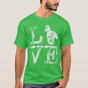 T-shirt I Love Horses Horse Riding Racing Gifts for Horse
