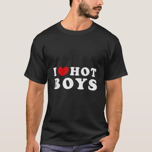 T-shirt I Love Hot I He Hot (Devant)