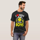 T-shirt I Love Hot Softball Boys Fathers Day (Devant entier)