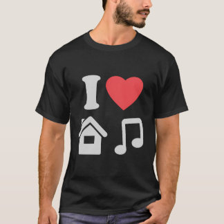 T-shirt I Love House Music I Heart House Music Funny