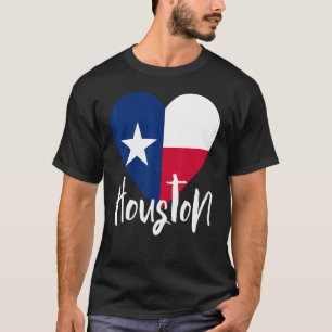 T-shirt I Love Houston Texas Tx Drapeau Lonestar Coeur