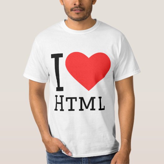 T-shirt I love html (Devant)