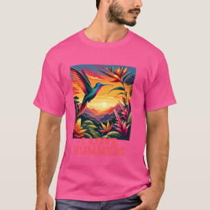 T-shirt I Love Hummers Colibri Hummingbird Vintage Sunset