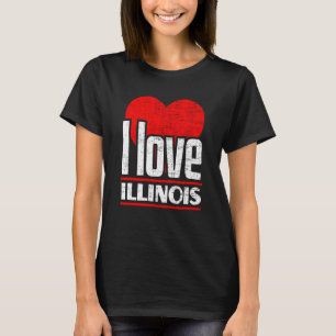 T-shirt I Love Illinois Best Home State I Heart Illinois