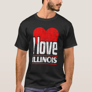T-shirt I Love Illinois Best Home State I Heart Illinois