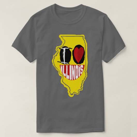 T-shirt I Love Illinois Smirk Happy Face (Design devant)