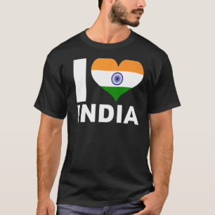 T-shirt I Love India Heart Flag Inde