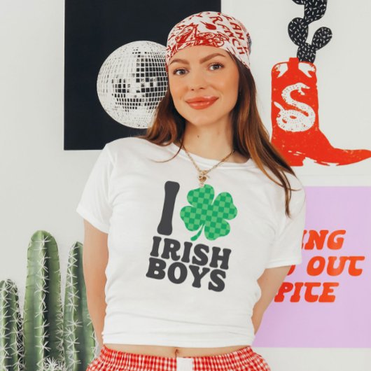 T-shirt I Love Irish Boys Funny Shamrock Jour de la Saint 
