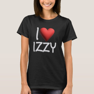 T-shirt I Love Izzy Nom Personnalisé Fille Femme Ami Il