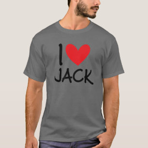 T-shirt I Love Jack Nom Hommes Personnalisés Guy BFF Ami H