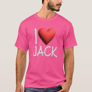 T-shirt I Love Jack Nom Hommes Personnalisés Guy BFF Danny
