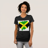 T-shirt I Love Jamaica Text on Flag Art Print (Devant entier)