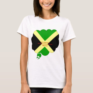 T-shirt I Love Jamaica Text on Flag Art Print