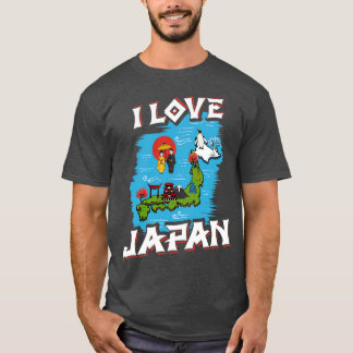 T-shirt I Love Japan Map Culture Japonaise