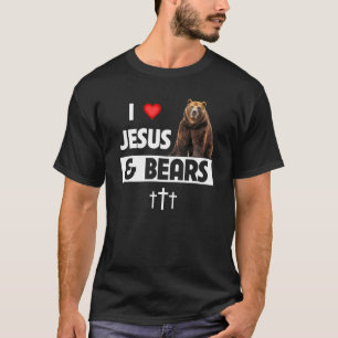 T-shirt I Love Jesus and Bears Christian Camping Faune