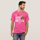 T-shirt I Love Jesus And Foxes Zoo Faune Nature Fox Chr (Devant entier)