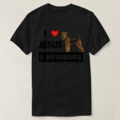 T-shirt I Love Jesus and My Airedale Terrier Chien Maman P (Design devant)