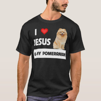 T-shirt I Love Jesus and My Pomeranian Chien Maman et Papa