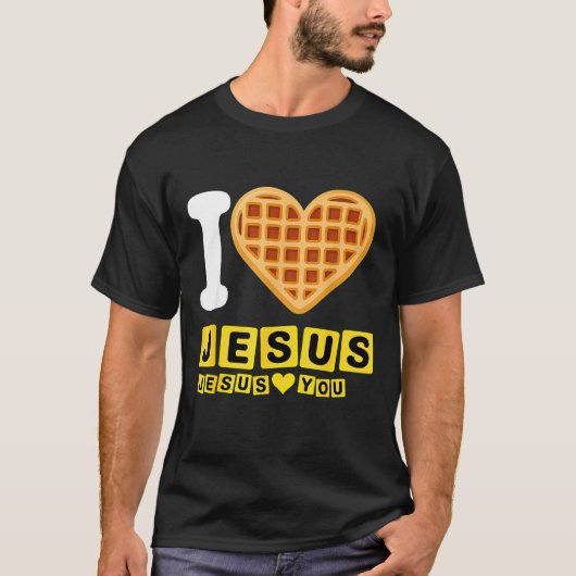 T-shirt I Love Jesus Waffle Heart (Devant)