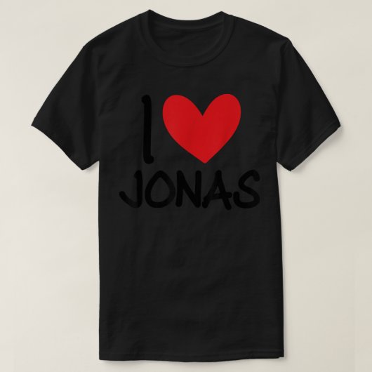 T-shirt I Love Jonas Nom Hommes Personnalisés Guy BFF Ami (Design devant)