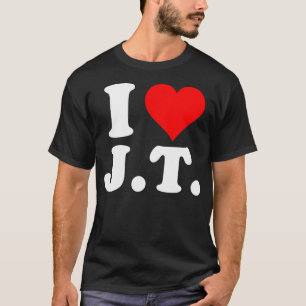 T-shirt I Love Jt Heart Funny Jt Name