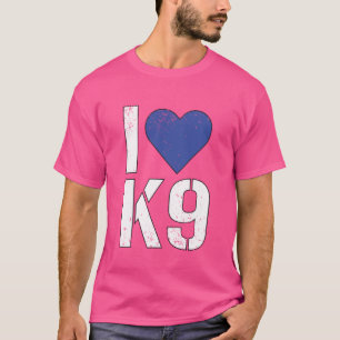 T-shirt I Love K9 Police Unit Chien Canine Officier