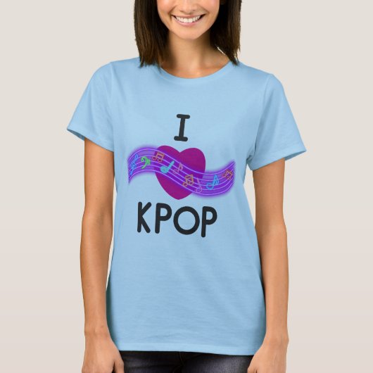 T-shirt I Love K-pop (Devant)