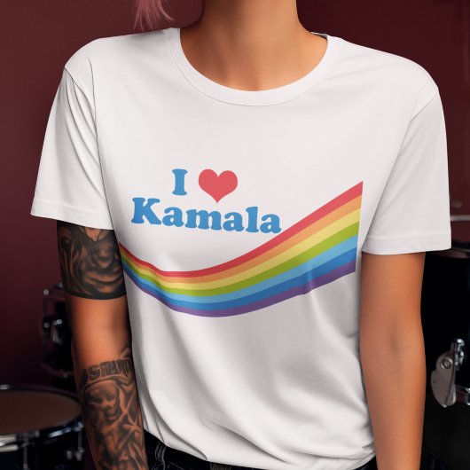 T-shirt I Love Kamala Cute Election Rainbow