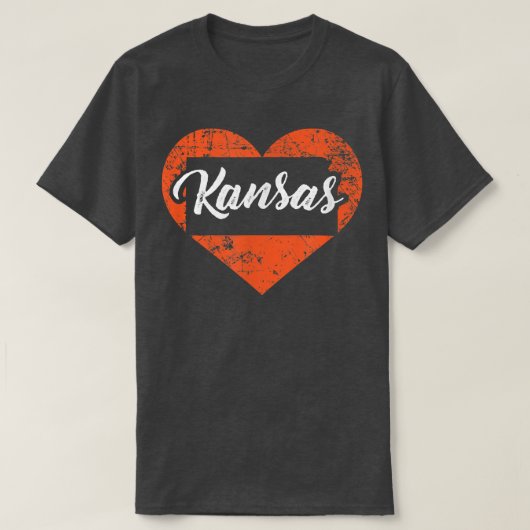T-shirt I Love Kansas, Funny mignonne State Pride Heart Bl (Design devant)