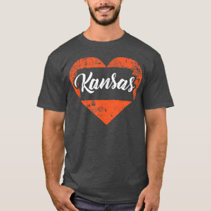 T-shirt I Love Kansas, Funny mignonne State Pride Heart Bl
