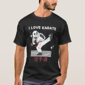 T-shirt I Love Karate Kawaii Panda Karate japonais Anime (Devant)