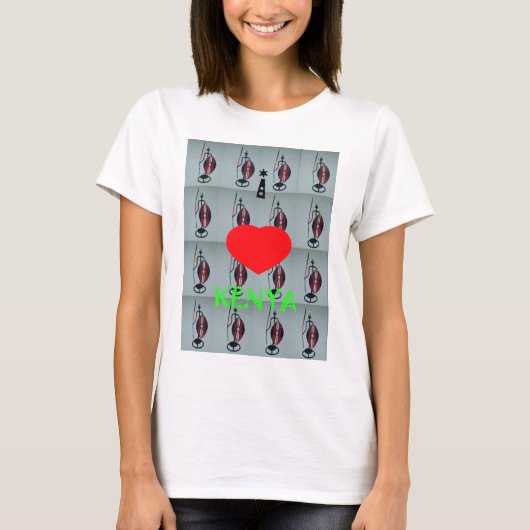 T-shirt I Love Kenya Art Print (Devant)