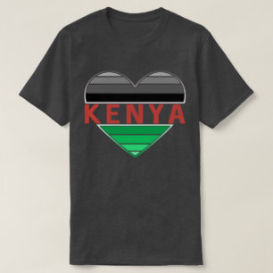 T-shirt I Love Kenya, Kenyan Heart