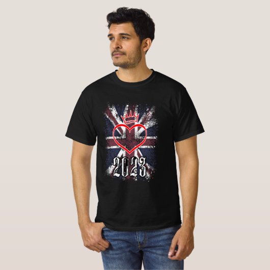 T-shirt I Love King And Country UK 2023 Design (Devant entier)