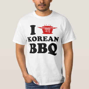 T-shirt I Love Korean BBQ (고 기 구 이)