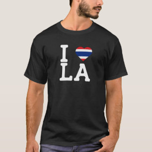 T-shirt I Love LA Cool faux drapeau Thaliand Lover America